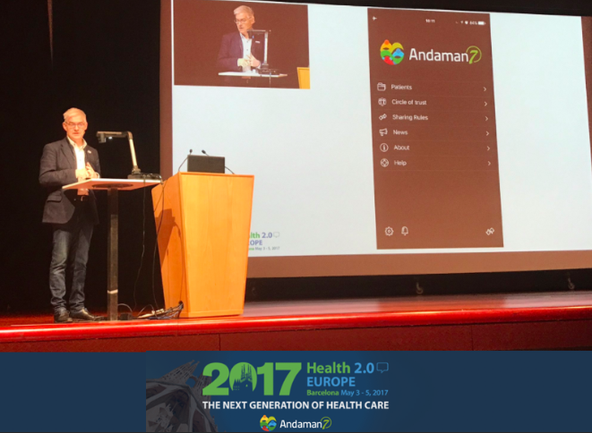 Vincent Keunen, CEO and founder of Andaman7 pitch at Health 2.0 in Barcelona 2017